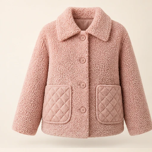 Blush Quilted Jacket in Dusty Blush, front view